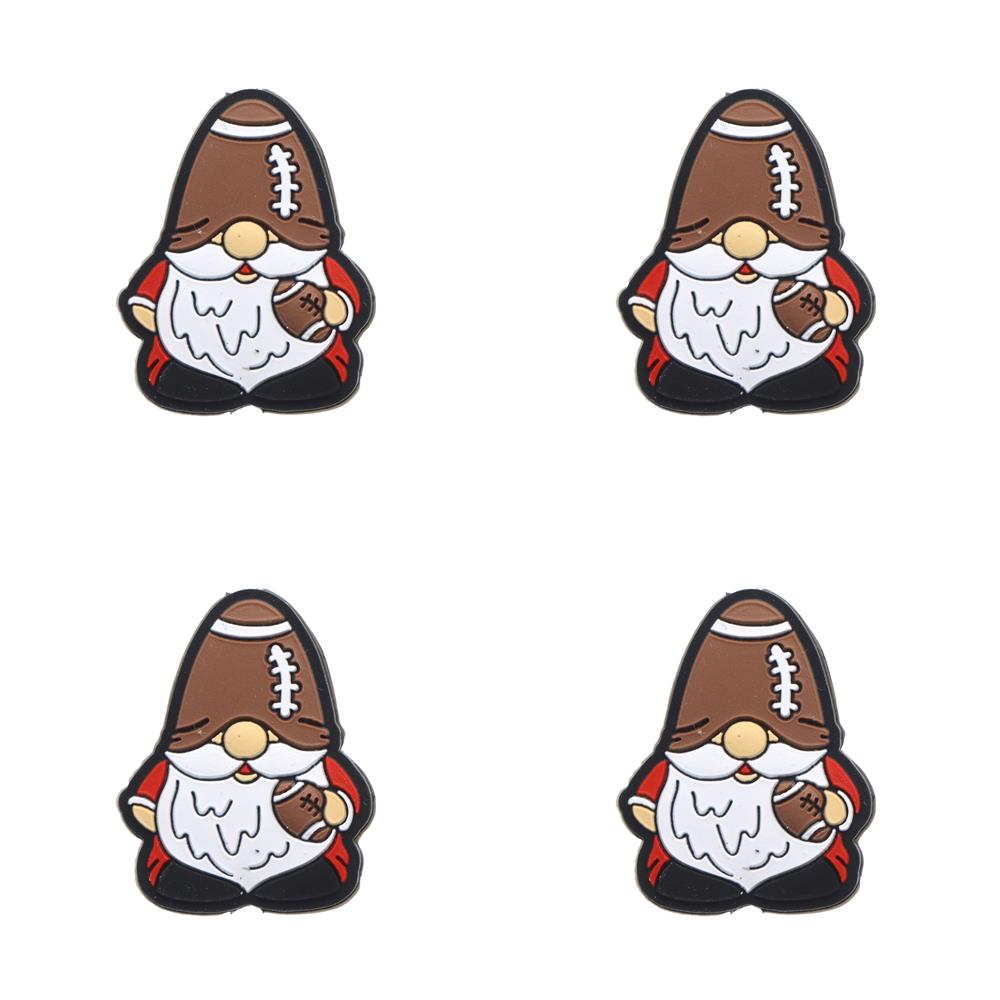 1Pc Football Gnome Theme Silicone Beads - Cute Charms for DIY Keychain, Bracelet, Necklace & Pen Dangling Decorations - Silicone Focal Beads for Beading & Craft Projects