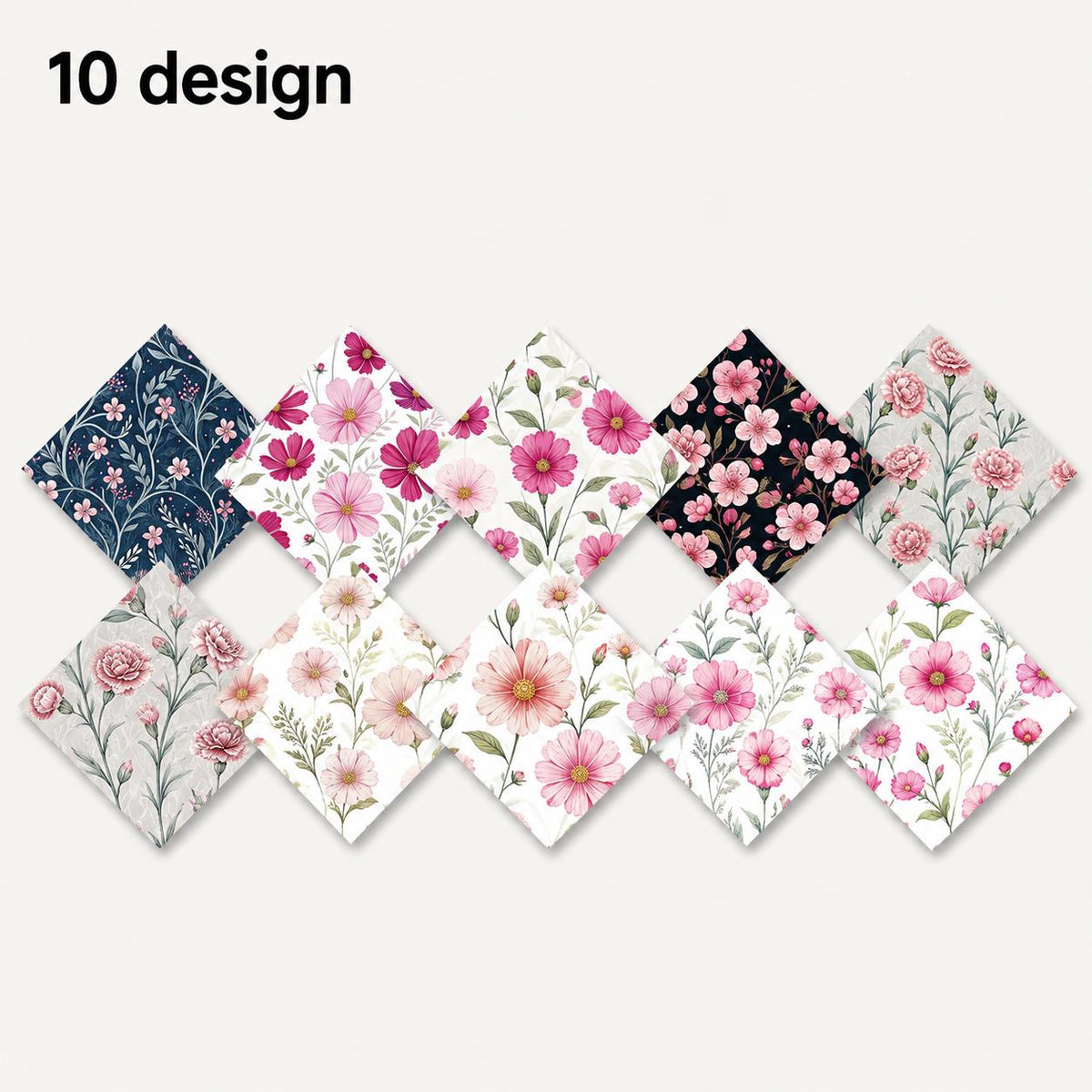 10Pc/Set Flower Series Fat Quarter Fabric, Pre-Cut Square Fabric Assort, Fabric Set, Craft Fabric, Handmade DIY Patchwork Fabric,Home Quilting Sewing Fabric, Packaging Fabric, Scrapbooking Craft Hobbyist