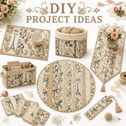 10pcs Vintage Floral Pattern Jelly Roll Fabric Strips 2.5X19.7inch Pre-Cut 100% Polyester For Patchwork Quilts, Table Runners, Placemats, Tote Bags, Storage Pouches, Makeup Bags, Coasters, Quilt Blocks & Binding