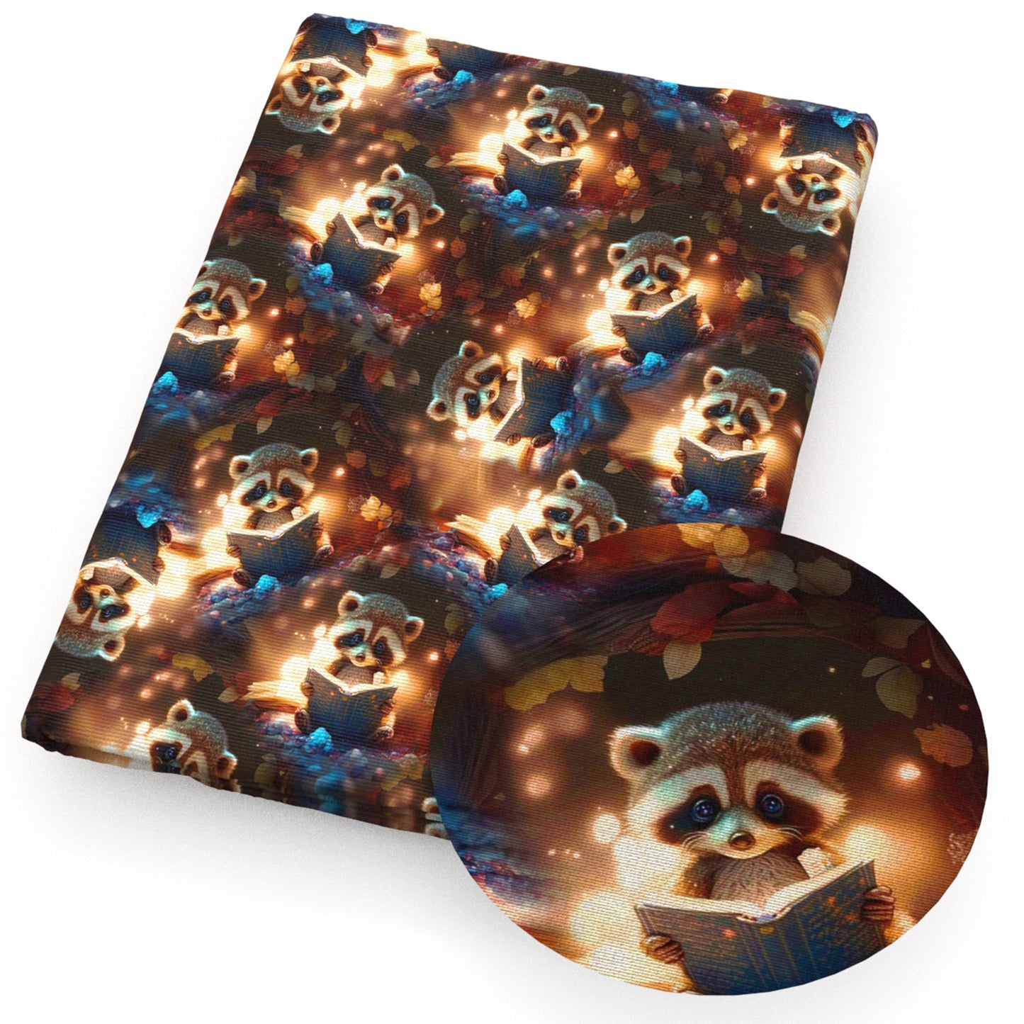 raccoon book fabric