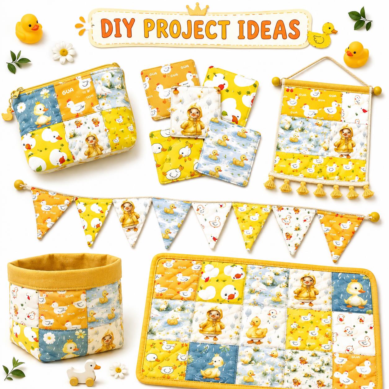 10pcs Charm Pack Set Duck Animal Vintage Style Pattern Handmade DIY with Rich Color and Texture Elements 100% Polyester Patchwork in 10 Design Styles Suitable for Patchwork DIY Craft Projects DIY Wallet Making Gift Giving Bag Making Mother's Day Gift
