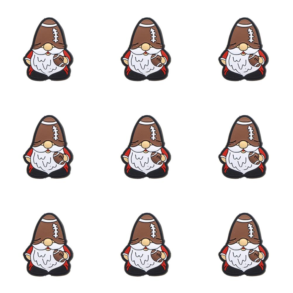 1Pc Football Gnome Theme Silicone Beads - Cute Charms for DIY Keychain, Bracelet, Necklace & Pen Dangling Decorations - Silicone Focal Beads for Beading & Craft Projects