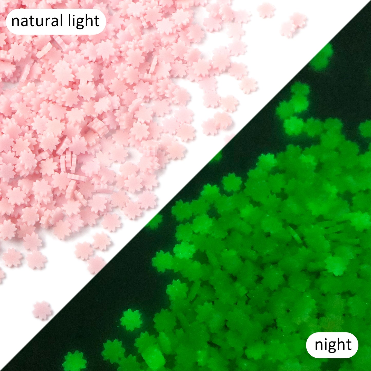 10g/pack Glow in the Dark Festive Nail Art Polymer Clay Slices - Blossom Flower Rabbit Bunny Shaped,Unscented - Slime Charms for Resin, Lip Gloss DIY, Nail Art & Crafts,Easter Decorations