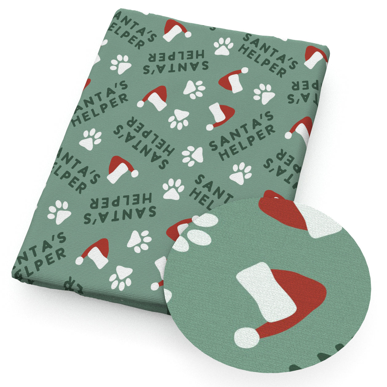 footprint paw christmas hatsanta hat fabric
