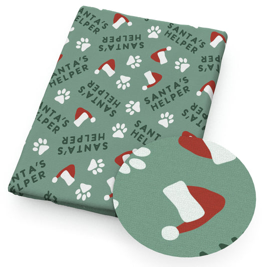 footprint paw christmas hatsanta hat fabric