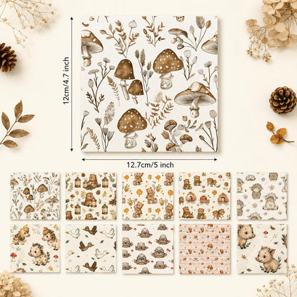 10pcs Charm Pack Set Bear Horse Vintage Style Pattern Handmade DIY with Rich Color and Texture Elements 100% Polyester Patchwork in 10 Design Styles Suitable for Patchwork DIY Craft Projects DIY Wallet Making Gift Giving Bag Making Mother's Day Gift