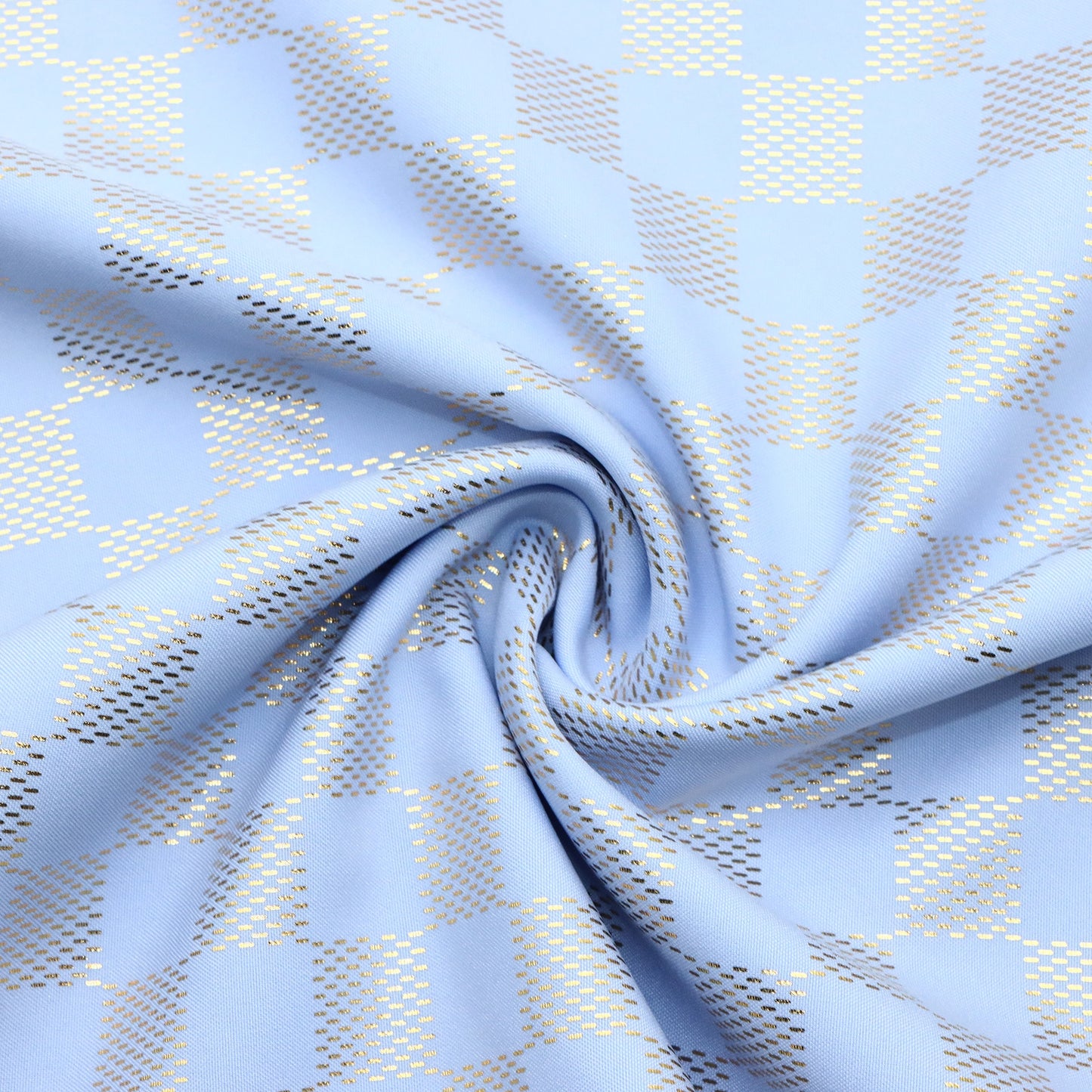 1pc Golden Foil Chessboard Pattern Polyester Fabric,59x19.68inch Pre-cut 100% Polyester Fabric,Vibrant Tartan Plaid Grid Designs,Hand Wash Only,Perfect for Wedding Decor, Crafts, Sewing, Drapes & Home Decor - DIY Special Occasions Fabric