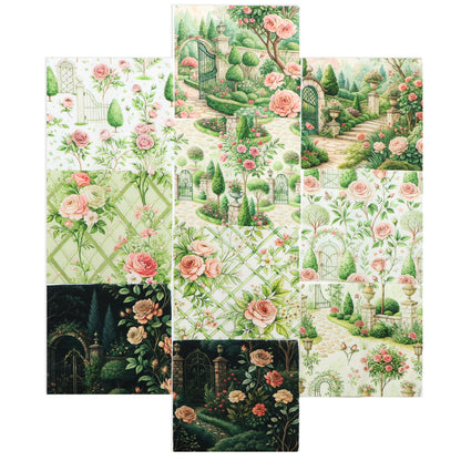 10Pc/Set Flower Tree House Series Fat Quarter Fabric, Pre-Cut Square Fabric Assort, Fabric Set, Craft Fabric, Handmade DIY Patchwork Fabric,Home Quilting Sewing Fabric, Packaging Fabric, Scrapbooking Craft Hobbyist