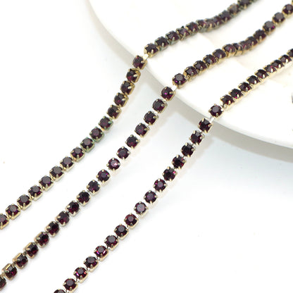 1Meter Sparkling Rhinestone Chain Beads Rhinestone Chain - Jewelry Making Chains for DIY Craft, Shoe, Clothing, Mobile Phone Case Decoration