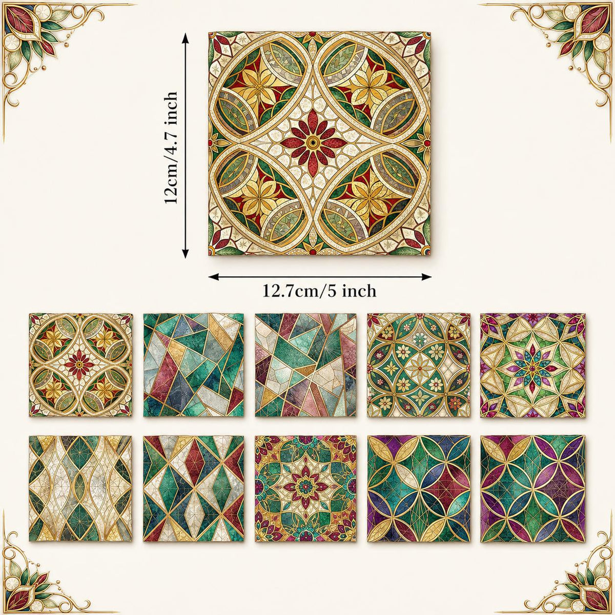 10Pc/Set Flower Geometric Patterns Colors Series Fat Quarter Fabric, Pre-Cut Square Fabric Assort, Fabric Set, Craft Fabric, Handmade DIY Patchwork Fabric,Home Quilting Sewing Fabric, Packaging Fabric, Scrapbooking Craft Hobbyist