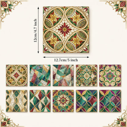 10Pc/Set Flower Geometric Patterns Colors Series Fat Quarter Fabric, Pre-Cut Square Fabric Assort, Fabric Set, Craft Fabric, Handmade DIY Patchwork Fabric,Home Quilting Sewing Fabric, Packaging Fabric, Scrapbooking Craft Hobbyist