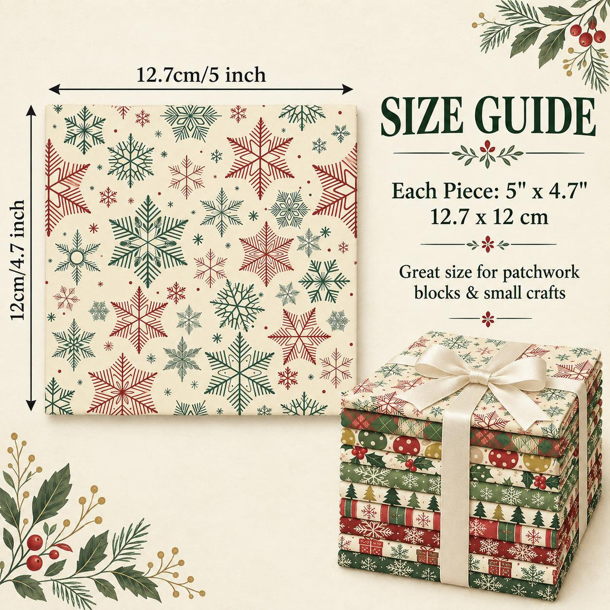 10Pc/Set Christmas Series Stripe Plaid Tree Gift Fat Quarter Fabric, Pre-Cut Square Fabric Assort, Fabric Set, Craft Fabric, Handmade DIY Patchwork Fabric,Home Quilting Sewing Fabric, Packaging Fabric, Scrapbooking Craft Hobbyist