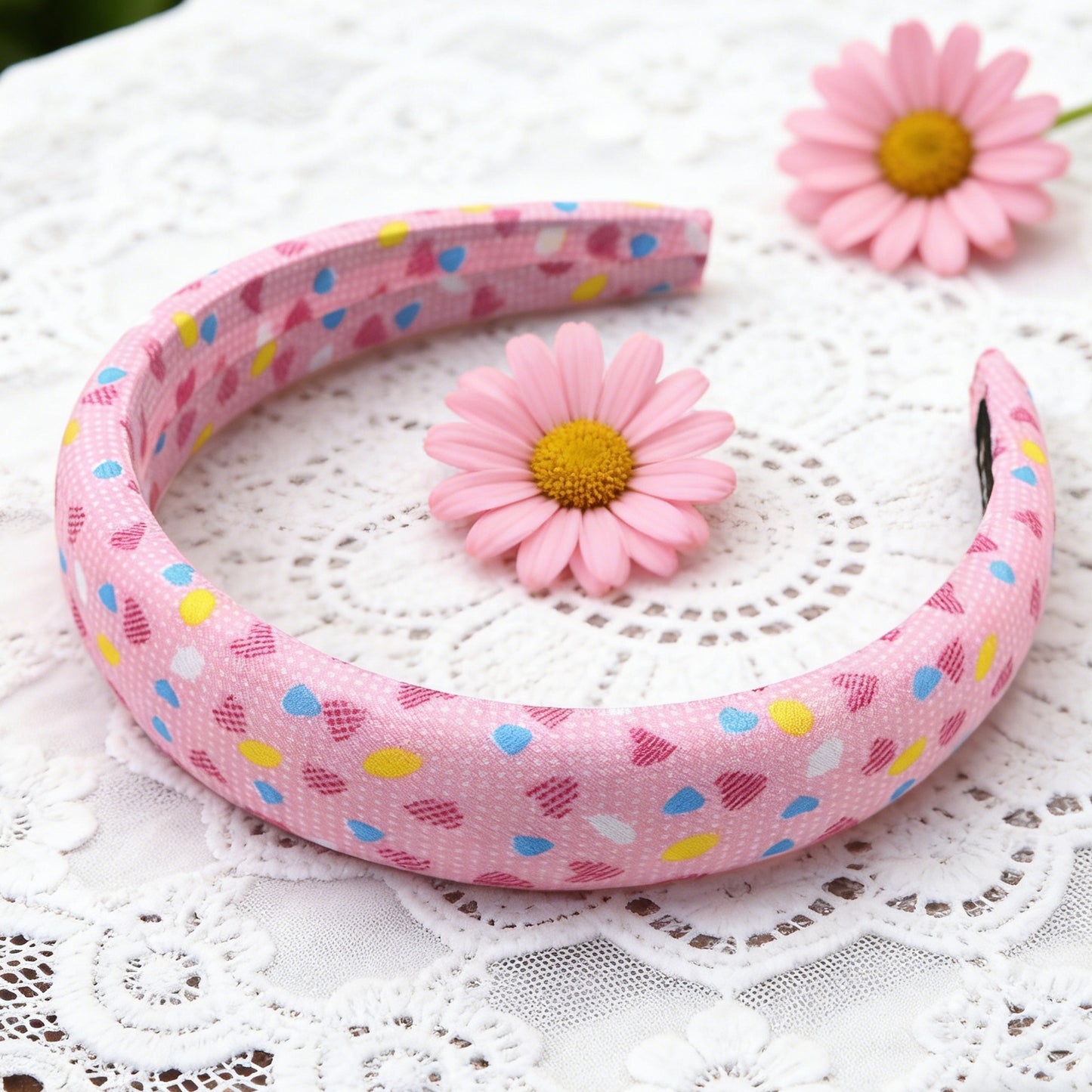 dots heart high cranial hairband