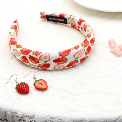strawberry satin high cranial hairband