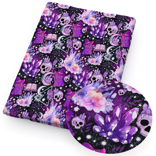 halloween cat skull ghost skeleton bones fabric