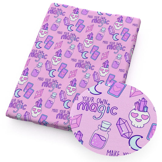 halloween skull ghost skeleton bones crystal moon fabric