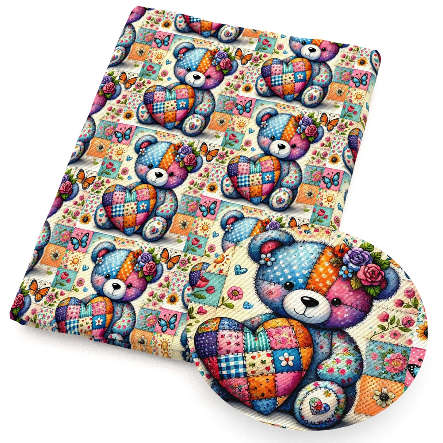 flowerfloral plaid grid butterfly heart love fabric