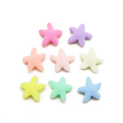 10pcs Mix Color Vibrant Star-Shaped Velvet Beads For Jewelry Making DIY Handmade Bracelet Necklace Accessories