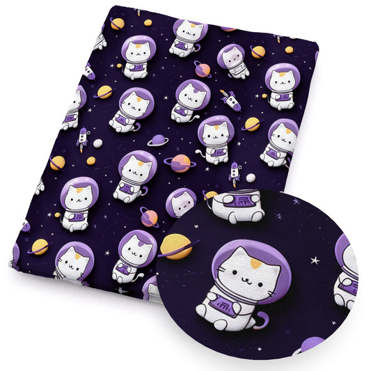cat astronaut planetsolar systemgalaxy rocket fabric