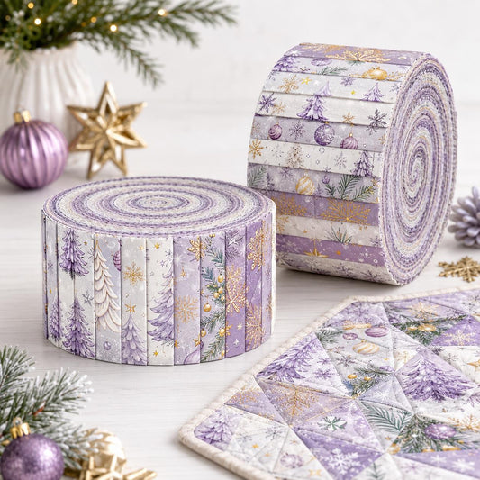 10pcs Vintage Christmas Tree Gift Pattern Jelly Roll Fabric Strips 2.5X19.7inch Pre-Cut 100% Polyester For Patchwork Quilts, Table Runners, Placemats, Tote Bags, Storage Pouches, Makeup Bags, Coasters, Quilt Blocks & Binding