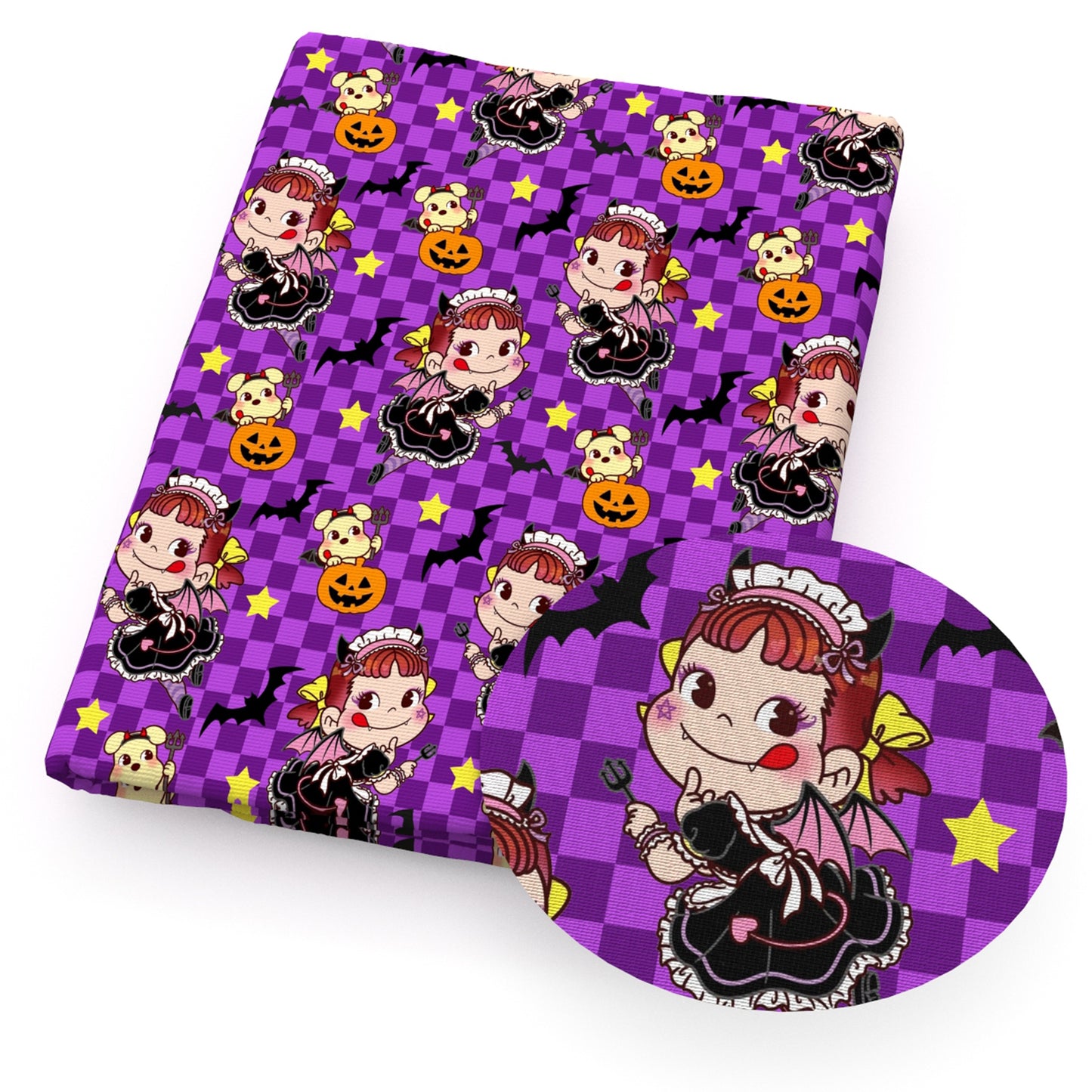 halloween plaid star fabric