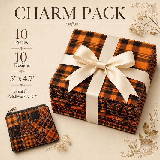 10pcs Charm Pack Set Plaid Pattern Vintage Style Handmade DIY with Rich Color and Texture Elements 100% Polyester Patchwork in 10 Design Styles Suitable for Patchwork DIY Craft Projects DIY Wallet Making Gift Giving Bag Making Mother's Day Gift