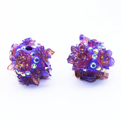 1Pc Blossom Flowers Shaped Polymer Clay Beads Loose Spacer Acrylic Beads with Hole for Jewelry Making DIY Bracelet Necklace Chain Earrings Charm Bangle Decors Craft Supplies