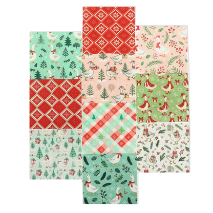 10Pc/Set Christmas Series Plaid Tree Duck Fat Quarter Fabric, Pre-Cut Square Fabric Assort, Fabric Set, Craft Fabric, Handmade DIY Patchwork Fabric,Home Quilting Sewing Fabric, Packaging Fabric, Scrapbooking Craft Hobbyist