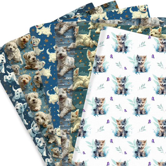 1pc dog Series Pattern Quilting Fabric-17.7x19.68inch(45x50cm) Polyester Craft Fabrics DIY Handmade Projects Doll Clothes Fabric Precut For Patchwork Craft(108gsm)