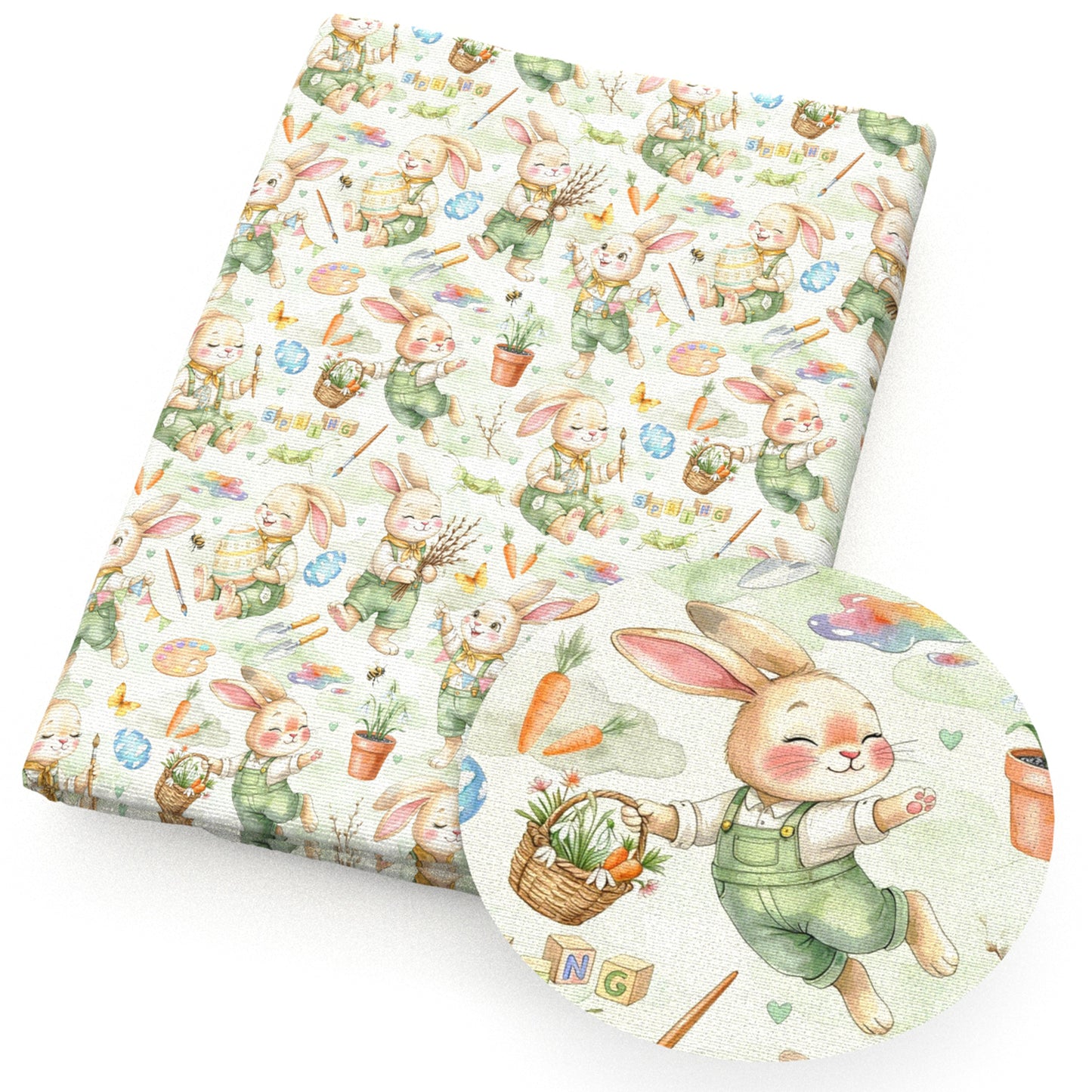 heart love rabbit bunny festival carrot insect eggs easter bunny flowerfloral butterfly fabric