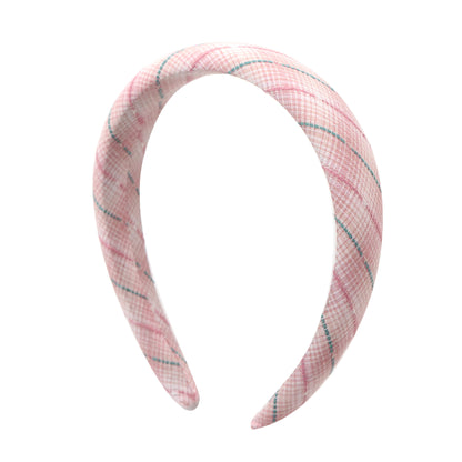 cotton jacquard line gradient retro checkered high cranial hairband
