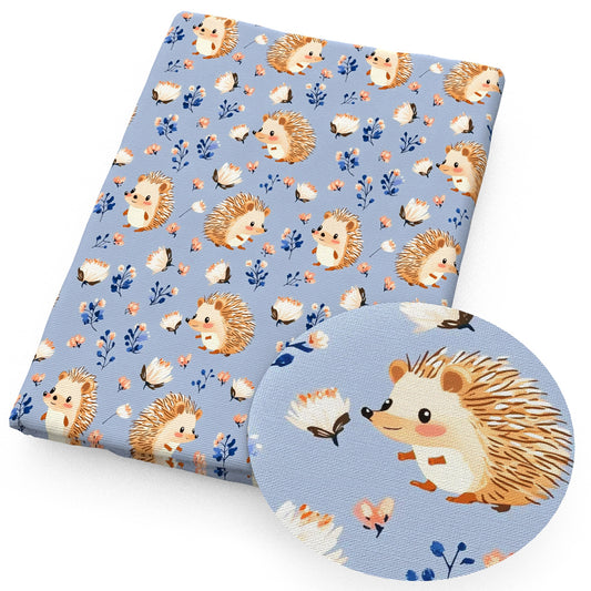 hedgehog flowerfloral fabric