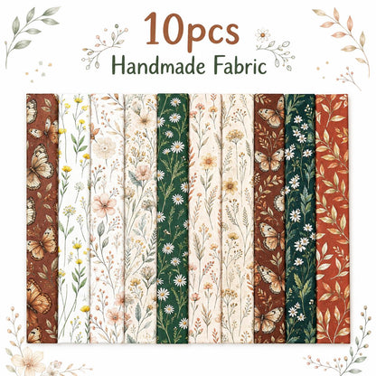 10pcs Vintage Floral Pattern Jelly Roll Fabric Strips 2.5X19.7inch Pre-Cut 100% Polyester For Patchwork Quilts, Table Runners, Placemats, Tote Bags, Storage Pouches, Makeup Bags, Coasters, Quilt Blocks & Binding