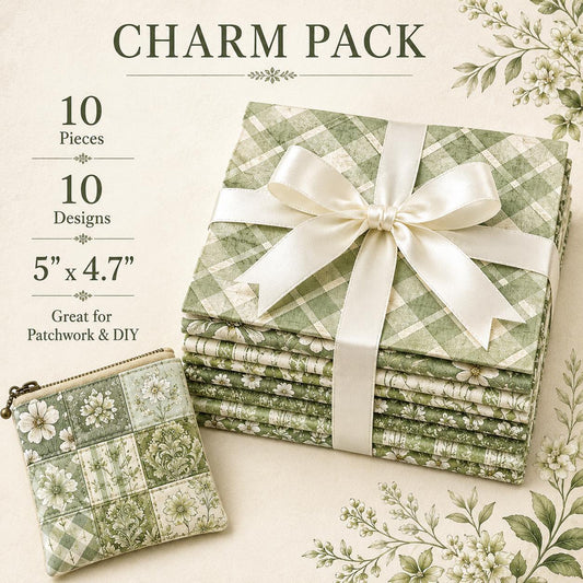 10pcS Charm Pack Set Plaid Floral Pattern VIntage Style Handmade DIY With Rich Color and Texture Elements 100% Polyester Patchwork in 10 Design Styles Suitable For Patchwork DIY Craft Projects DIY Wallet Making Gift Giving Bag Making Mother's Day Gift