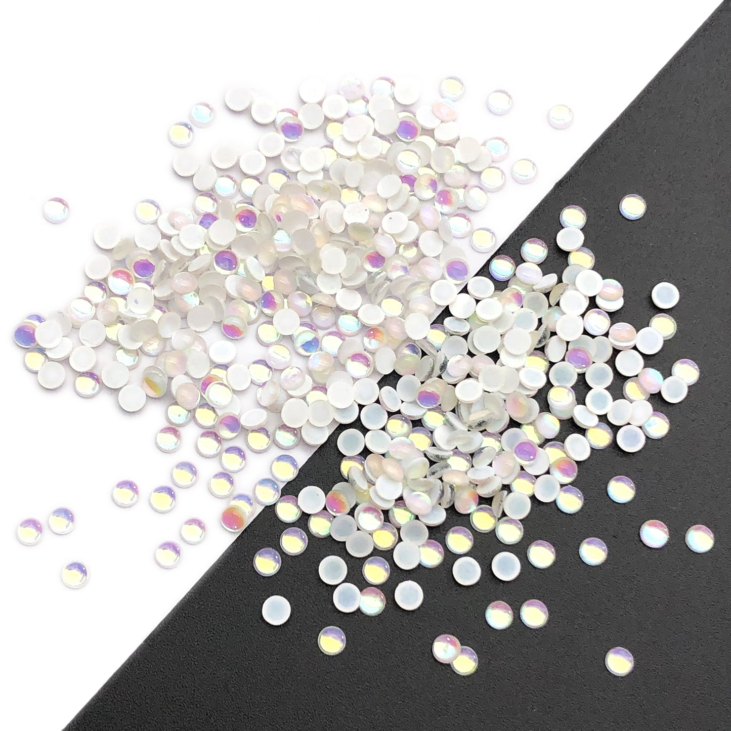 3MM 200pcs/pack Iridescent Half Round Mermaid Color Acrylic Beads Cabochon Pearls For Crafts Necklaces Bracelets Jewelry Decorations Wedding Dress Nail Art