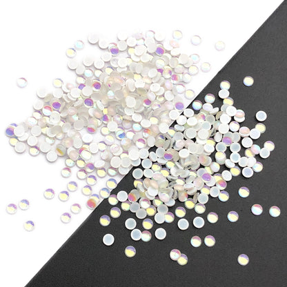 3MM 200pcs/pack Iridescent Half Round Mermaid Color Acrylic Beads Cabochon Pearls For Crafts Necklaces Bracelets Jewelry Decorations Wedding Dress Nail Art