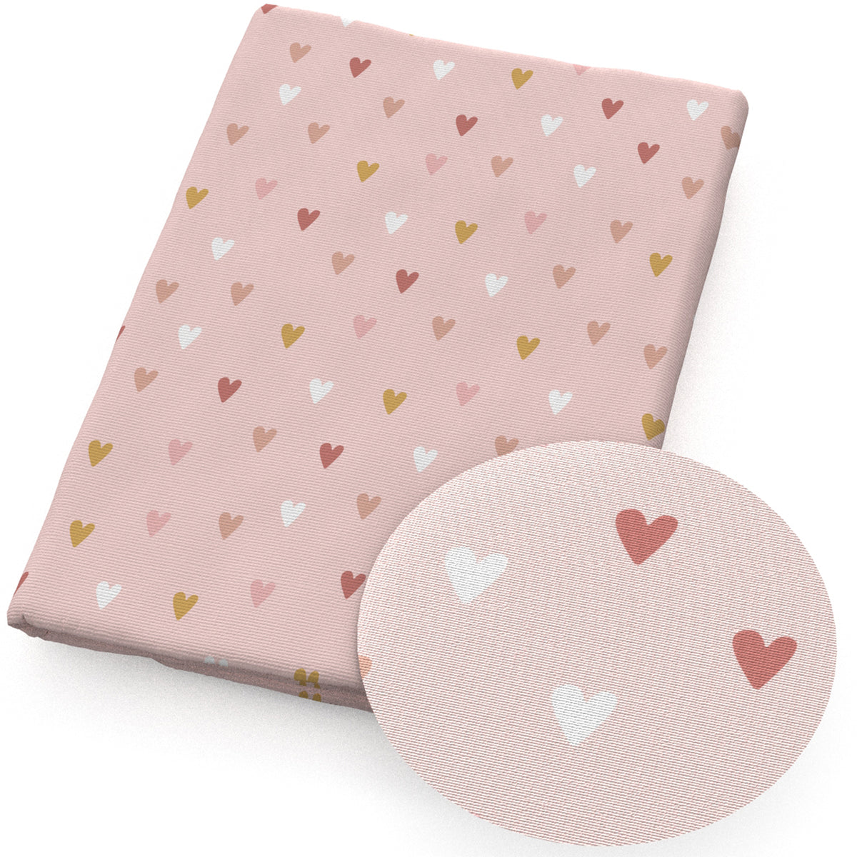 pink series heart love only heart fabric