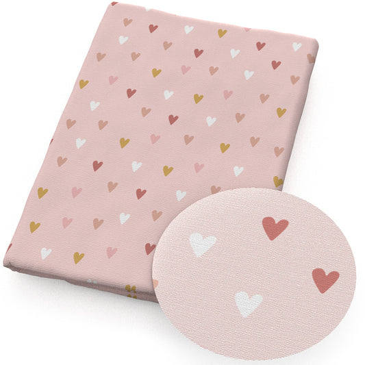 pink series heart love only heart fabric