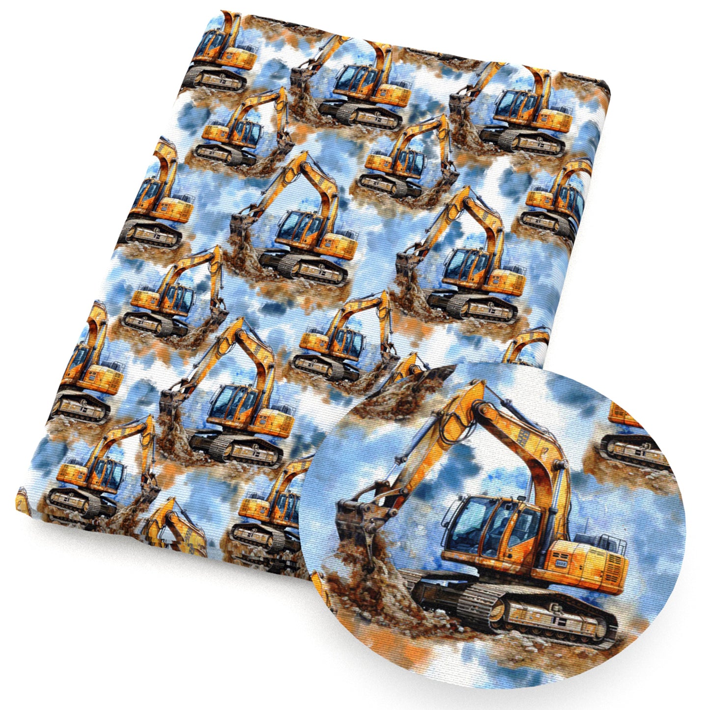 tie dye paint splatter engineering construction vehicles fabric