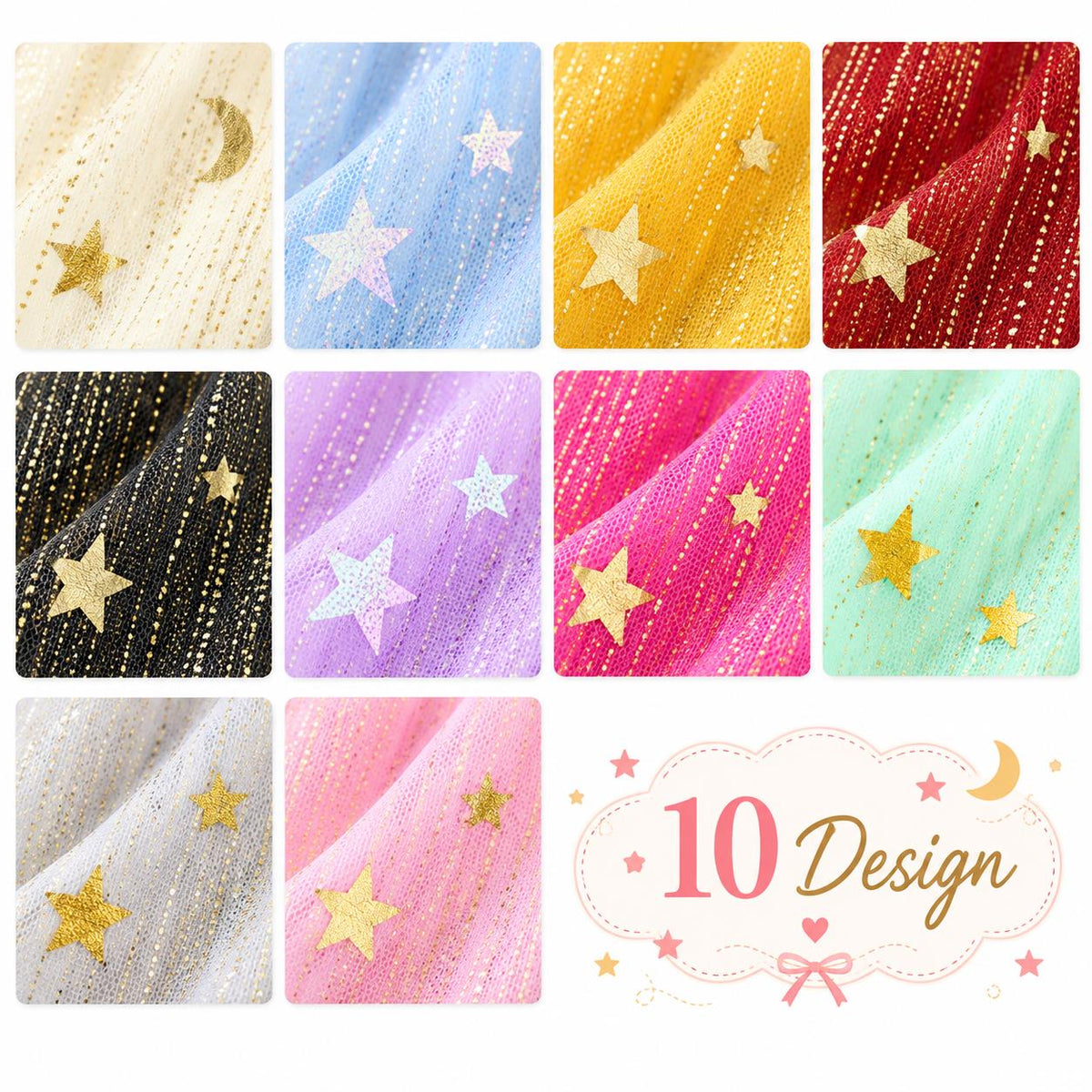 10pcs Vintage Butterfly Mesh Gauze Lace Series Jelly Roll Fabric Strips 2.5X19.7inch Pre-cut 100% Polyester for Patchwork Quilts, Table Runners, Placemats, Tote Bags, Storage Pouches, Makeup Bags, Coasters, Quilt Blocks & Binding Multi-color