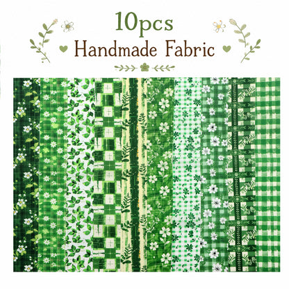10pcs Vintage Floral Green Pattern Jelly Roll Fabric Strips 2.5X19.7inch Pre-cut 100% Polyester for Patchwork Quilts, Table Runners, Placemats, Tote Bags, Storage Pouches, Makeup Bags, Coasters, Quilt Blocks & Binding Multi-color