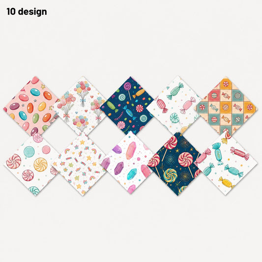 10Pc/Set Candy Series Lollipop Dot Fat Quarter Fabric, Pre-Cut Square Fabric Assort, Fabric Set, Craft Fabric, Handmade DIY Patchwork Fabric,Home Quilting Sewing Fabric, Packaging Fabric, Scrapbooking Craft Hobbyist