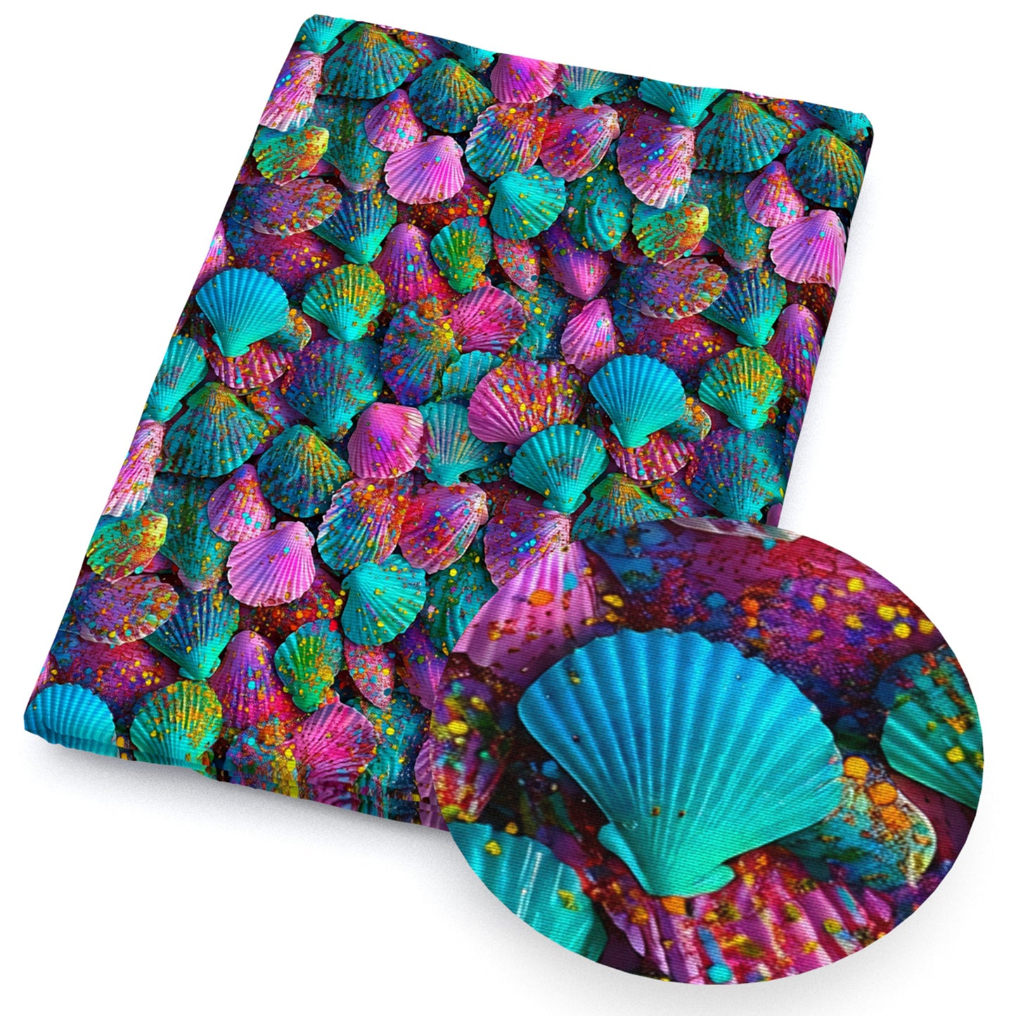 shell rainbow color fabric