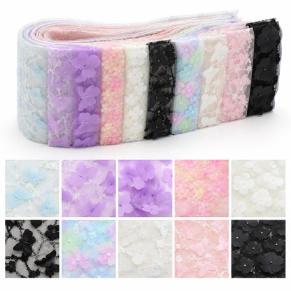 10Pc/Set, Making 10 Images 1pc Each, Each Size: 6.3*50cm Floral Butterfly Mesh Gauze Lace Series Sliced Fabric Set Style Combination, Polyester Jelly Roll Fabric Strips, Pre-Cut Quilting Squares, For Quilting DIY, Handicrafts And Sewing, Blankets, Rugs, I