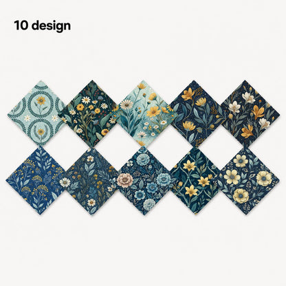 10Pc/Set Flower Series Fat Quarter Fabric, Pre-Cut Square Fabric Assort, Fabric Set, Craft Fabric, Handmade DIY Patchwork Fabric,Home Quilting Sewing Fabric, Packaging Fabric, Scrapbooking Craft Hobbyist
