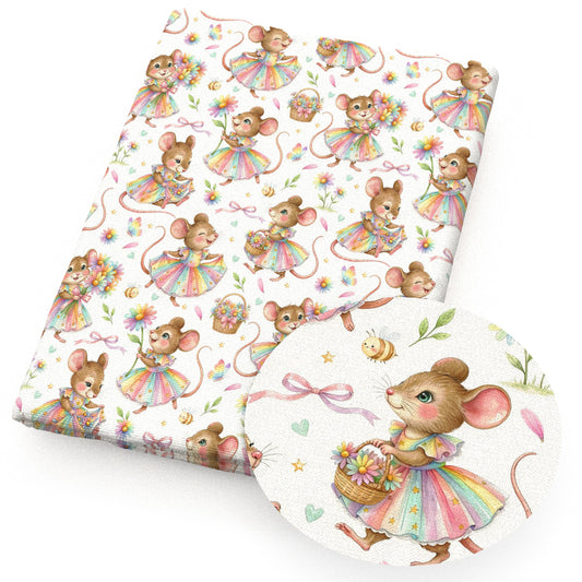 mouse rainbow color flowerfloral bowknotbows fabric