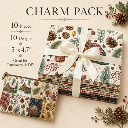 10Pc/Set Christmas Series Cup Tree House Coffee Plaid Fat Quarter Fabric, Pre-Cut Square Fabric Assort, Fabric Set, Craft Fabric, Handmade DIY Patchwork Fabric,Home Quilting Sewing Fabric, Packaging Fabric, Scrapbooking Craft Hobbyist