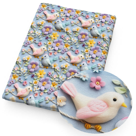 imitation embroidery series bird flowerfloral fabric