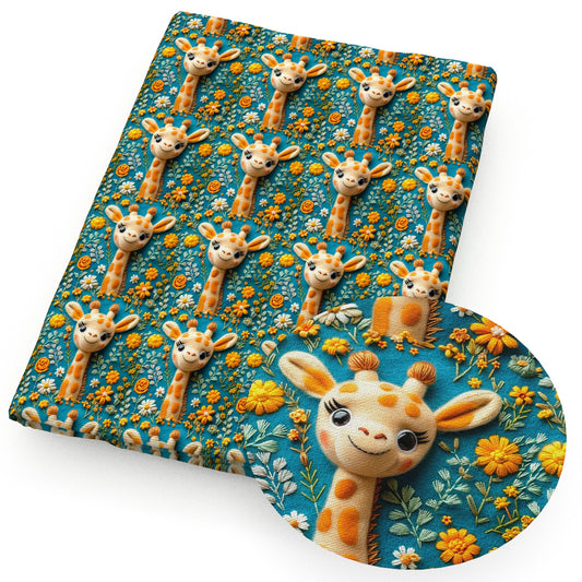 imitation embroidery series deerreindeer giraffe flowerfloral fabric