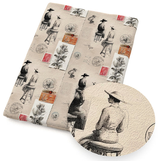 stamp flowerfloral newspaper obsolescence fabric